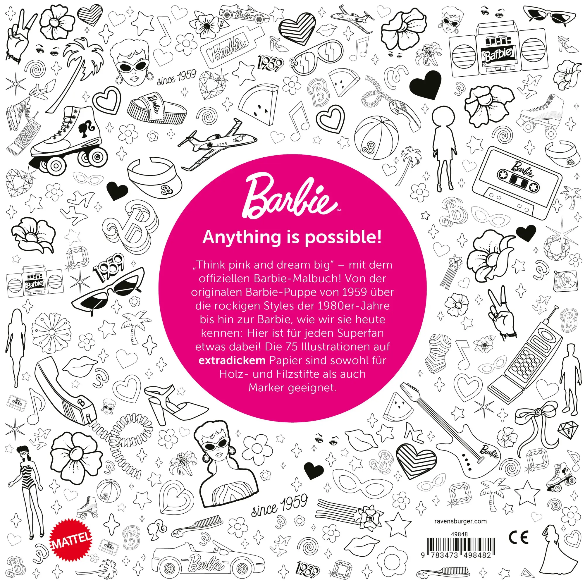 Rückseite: 9783473498482 | Barbie: Das offizielle Malbuch | Taschenbuch | 80 S. | Deutsch | 2025