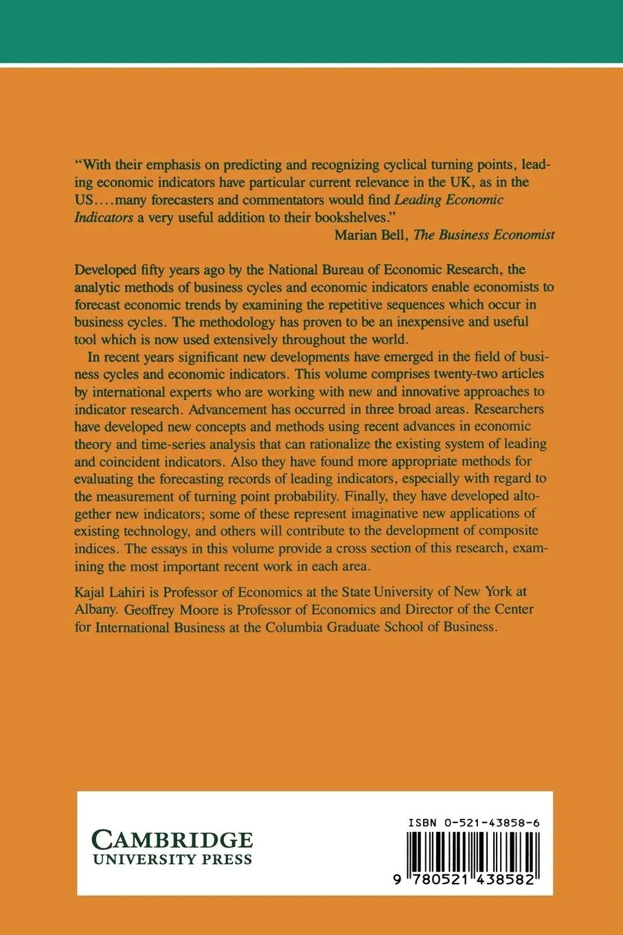 Rückseite: 9780521438582 | Leading Economic Indicators | New Approaches and Forecasting Records