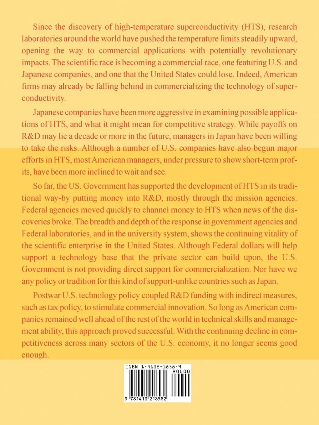 Rückseite: 9781410218582 | Commercializing High-Temperature Superconductivity | Assessment | Buch