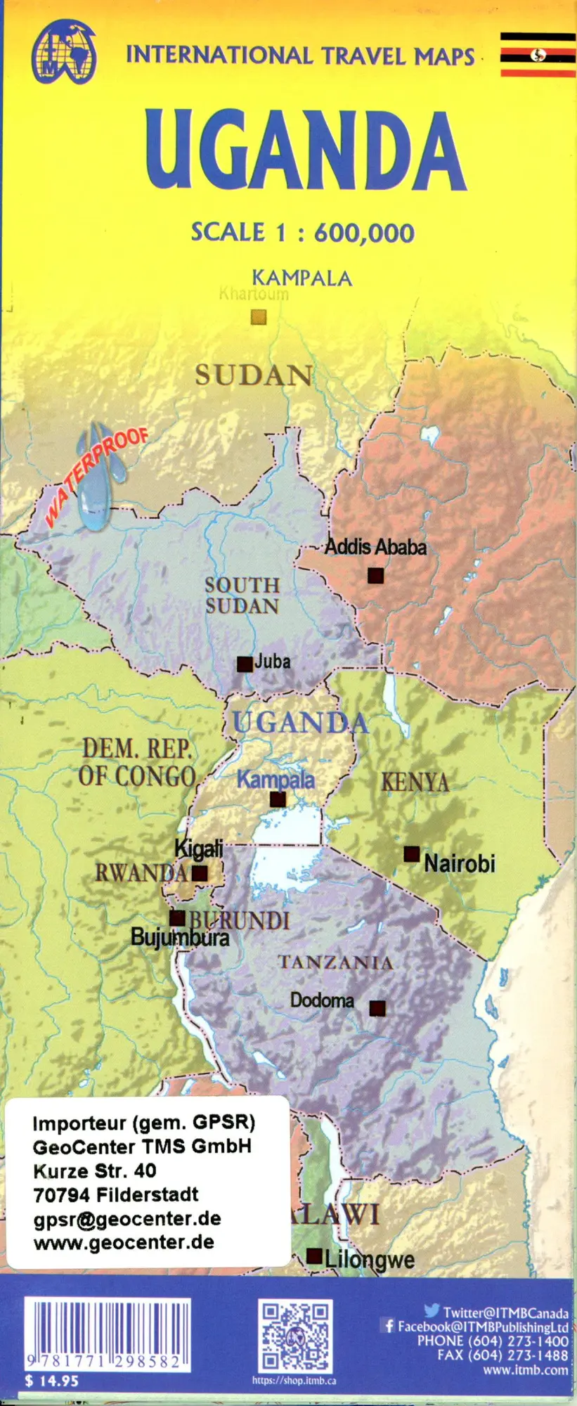 Bild: 9781771298582 | Uganda | 1:600000 | (Land-)Karte | International Travel Map | Englisch