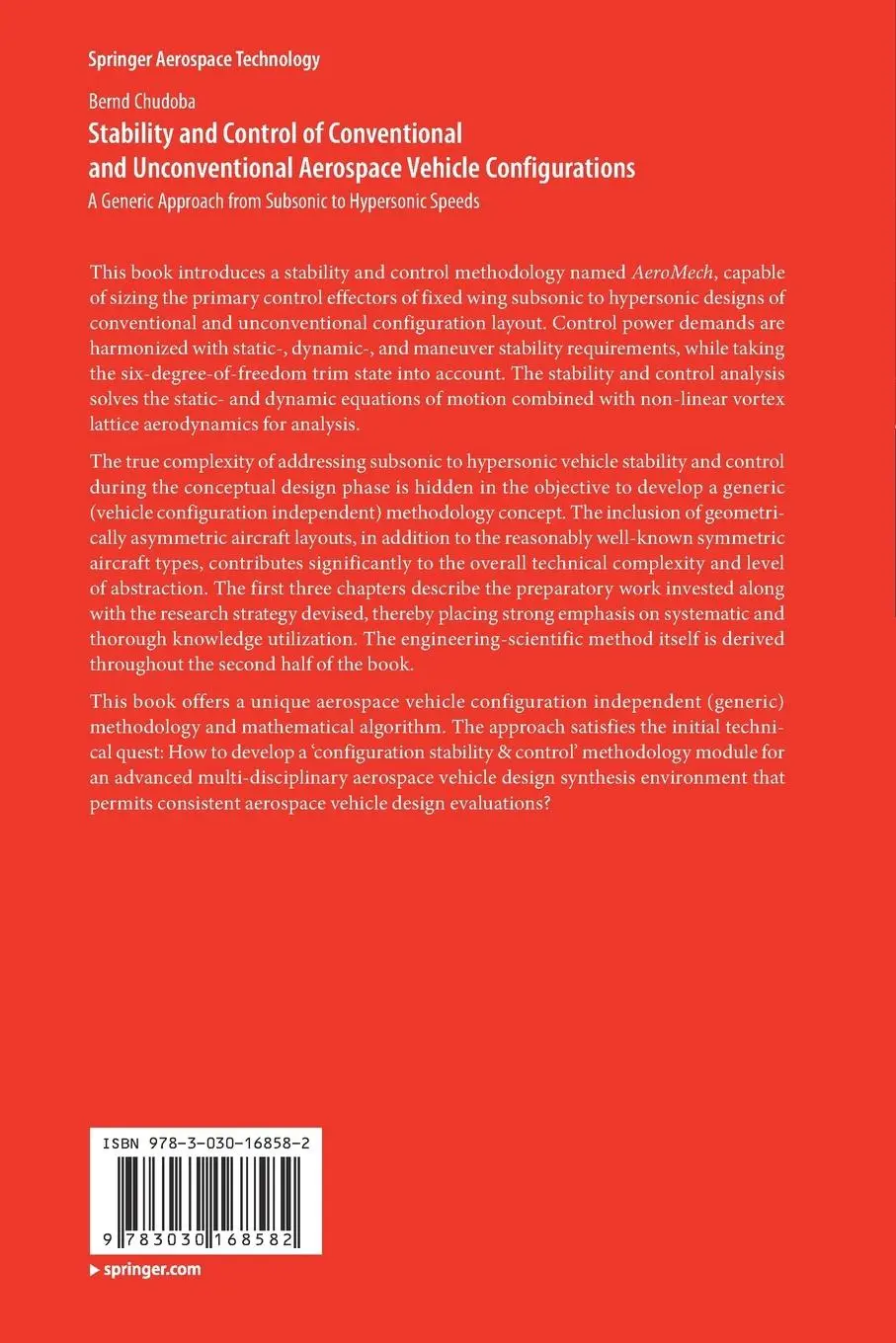 Rückseite: 9783030168582 | Stability and Control of Conventional and Unconventional Aerospace...