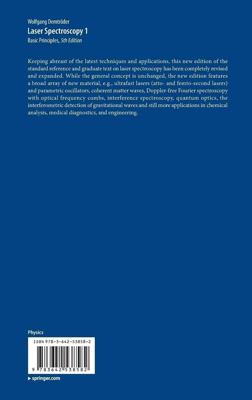 Rückseite: 9783642538582 | Laser Spectroscopy 1 | Basic Principles | Wolfgang Demtröder | Buch