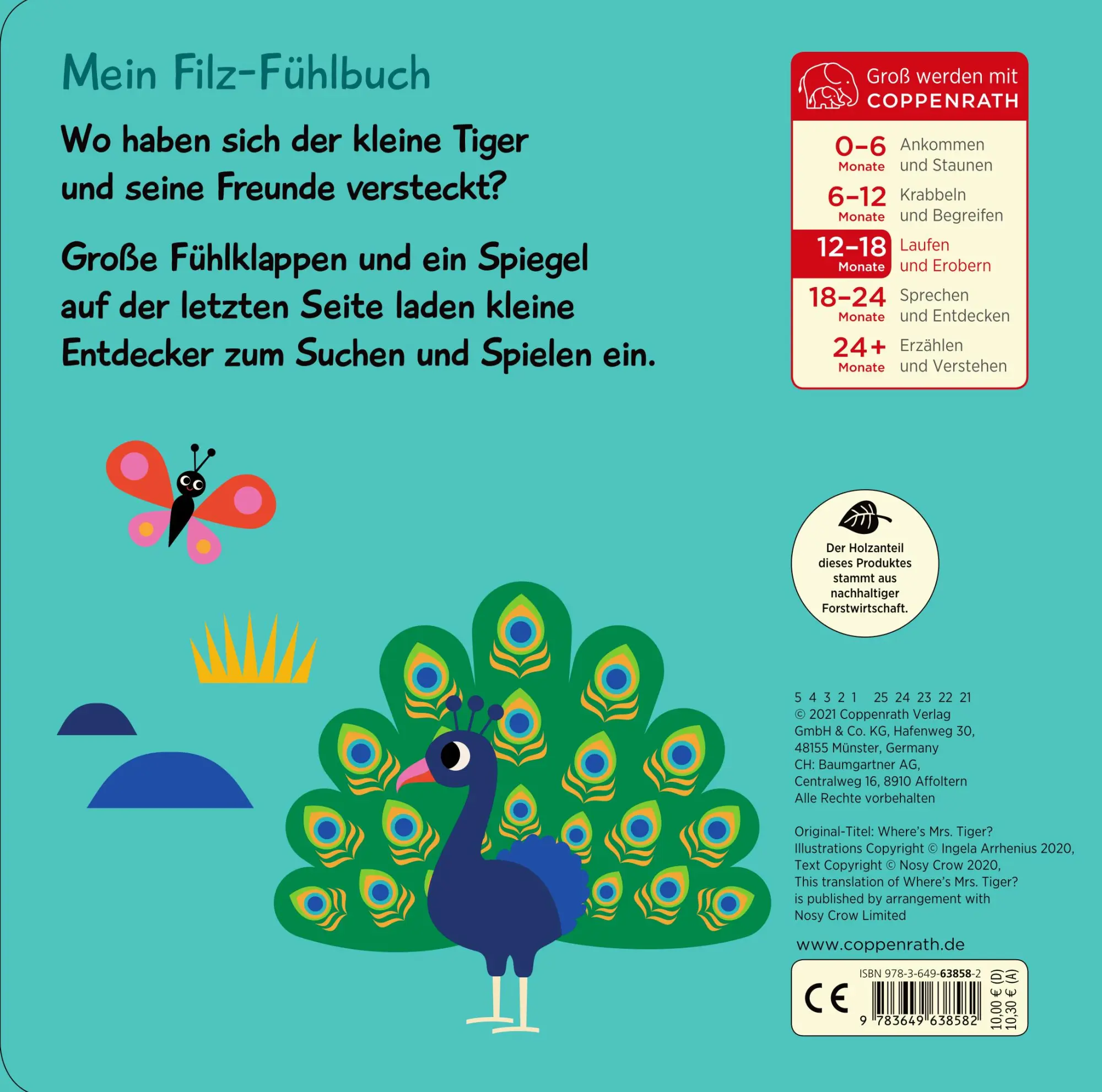Rückseite: 9783649638582 | Mein Filz-Fühlbuch: Kuckuck, kleiner Tiger! | Ingela P. Arrhenius