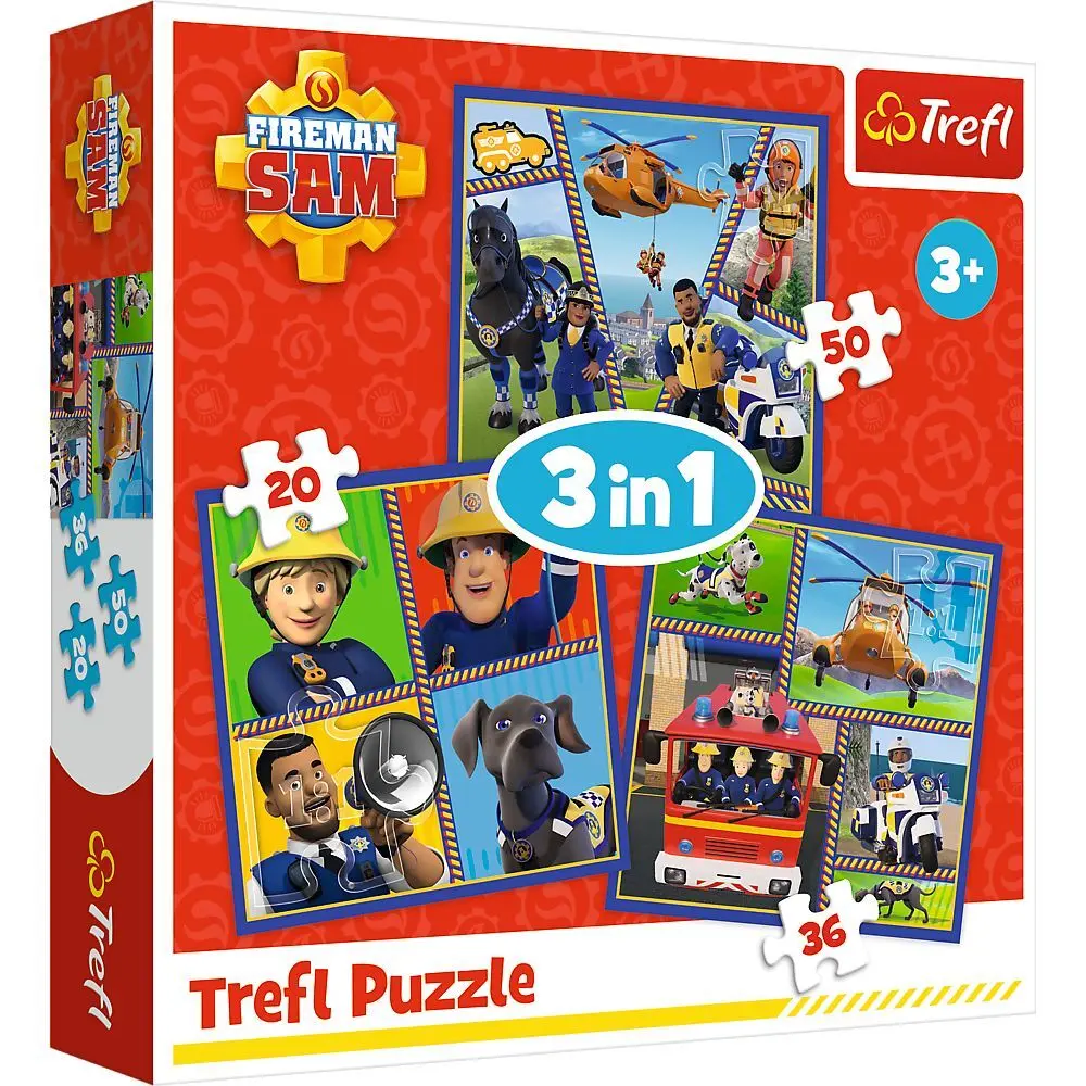 Cover: 5900511348682 | 3 in 1 Puzzle Feuerwehrmann Sam | Spiel | Kartonage | 34868 | Deutsch