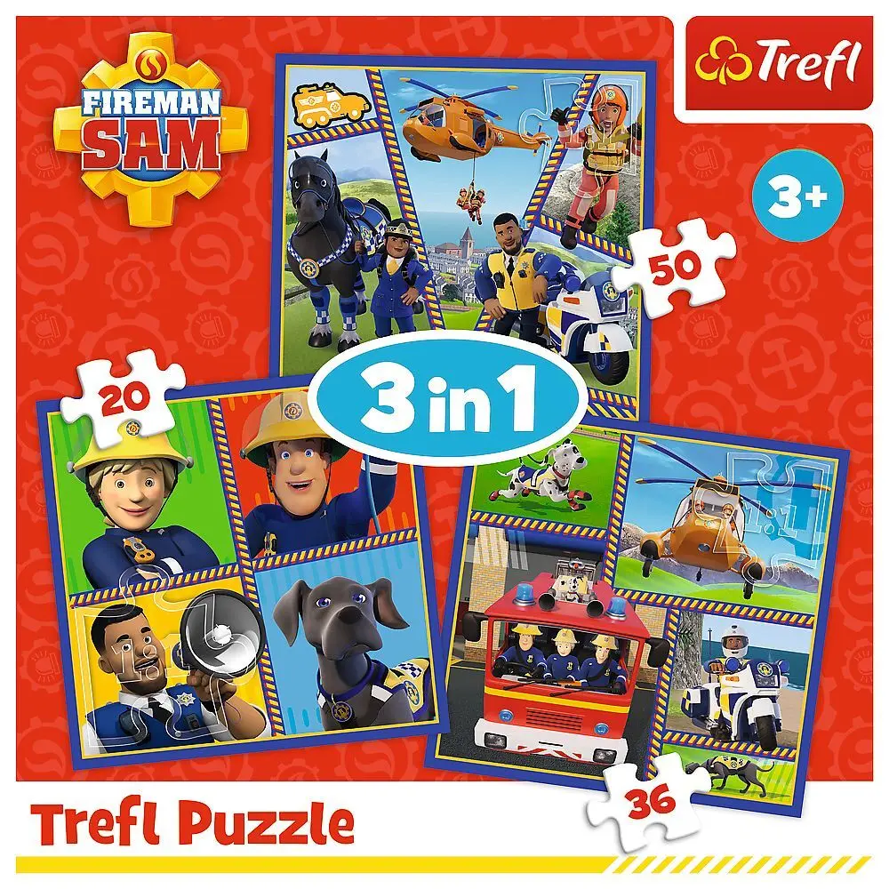 Bild: 5900511348682 | 3 in 1 Puzzle Feuerwehrmann Sam | Spiel | Kartonage | 34868 | Deutsch