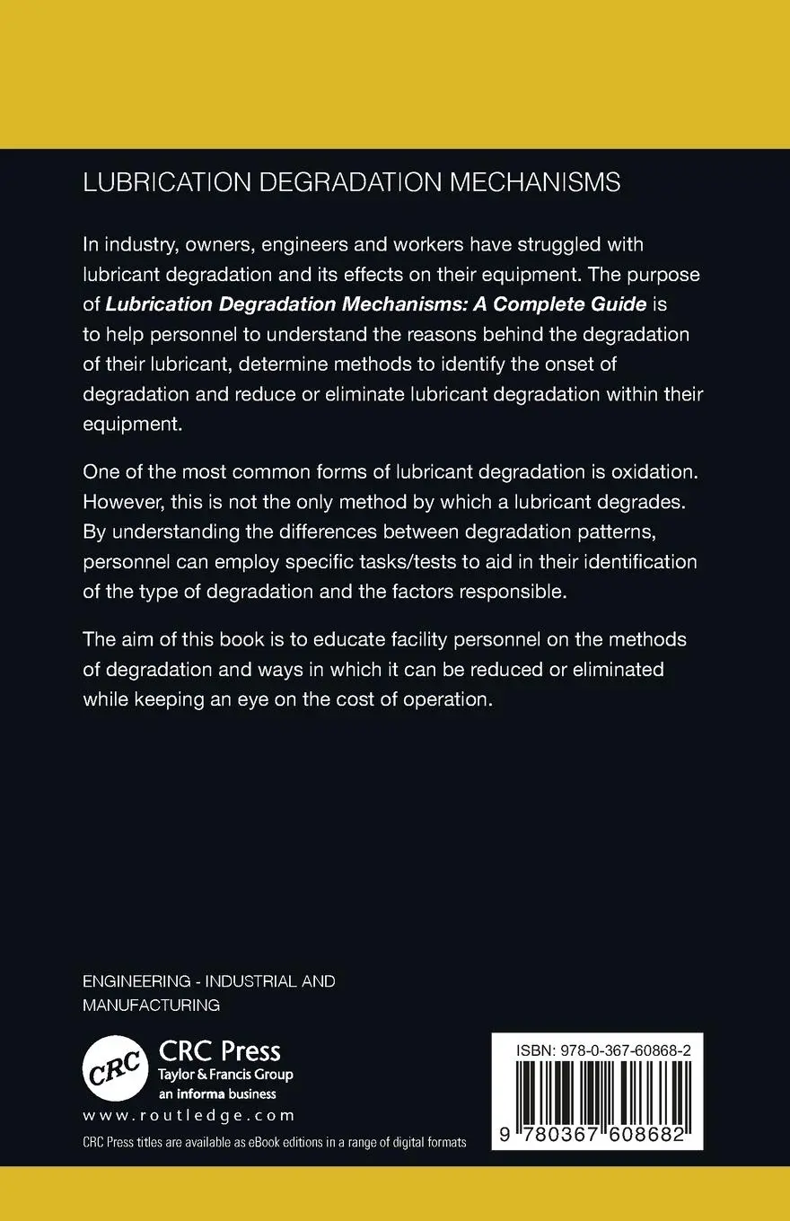 Rückseite: 9780367608682 | Lubrication Degradation Mechanisms | A Complete Guide | Sanya Mathura