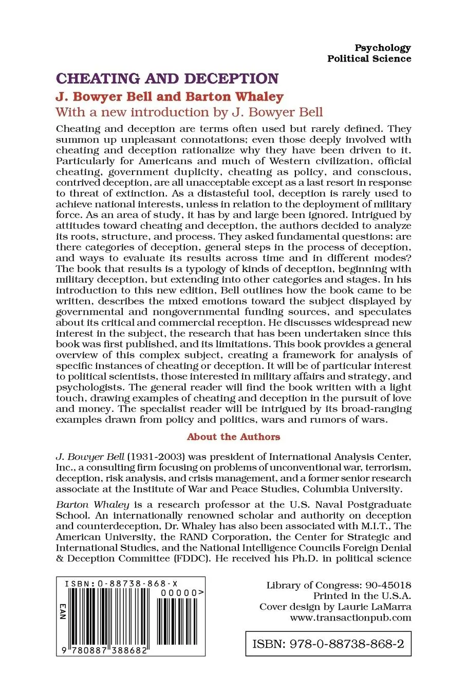 Rückseite: 9780887388682 | Cheating and Deception | J. Bowyer Bell | Taschenbuch | Englisch