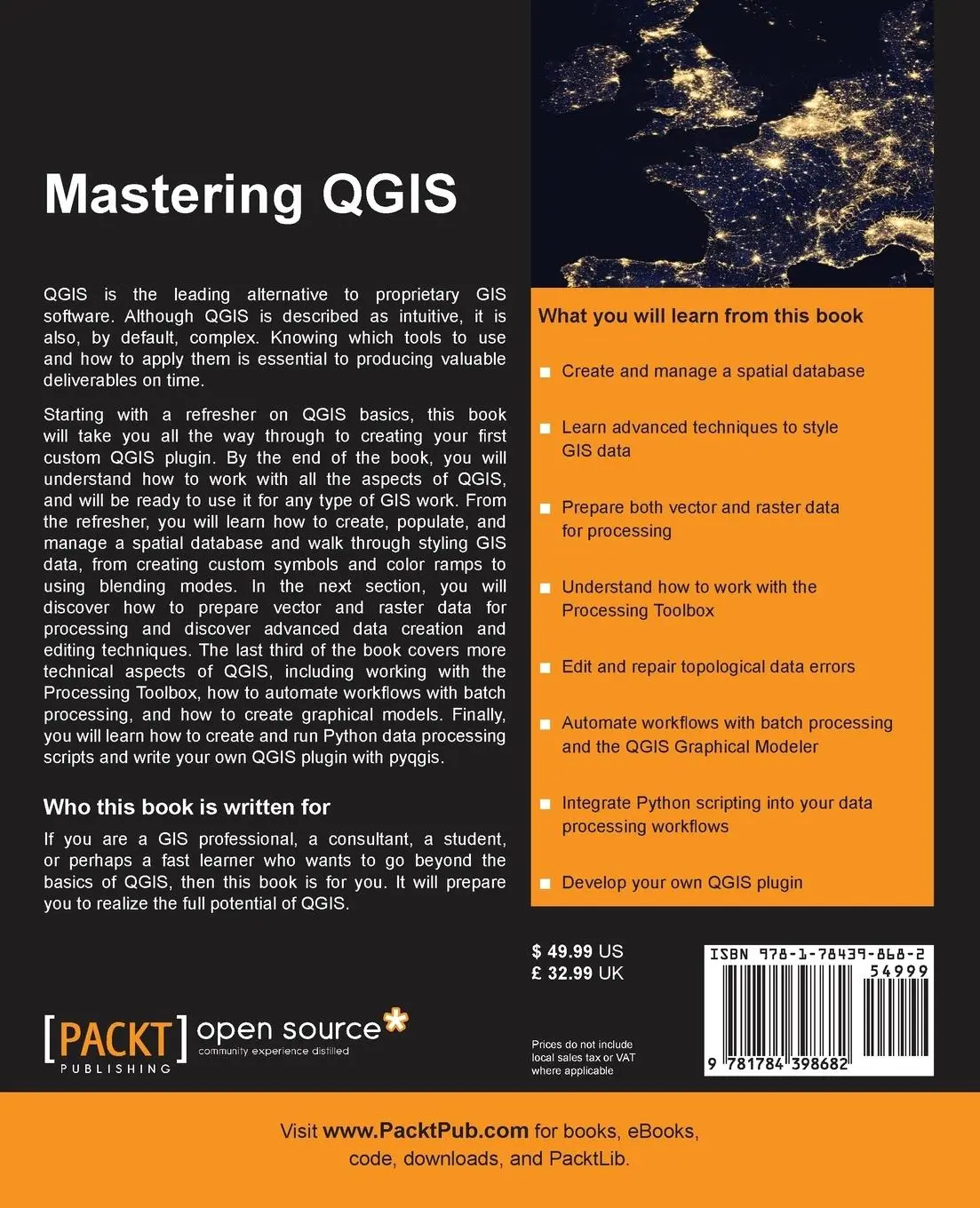 Rückseite: 9781784398682 | Mastering QGIS | Kurt Menke | Taschenbuch | Kartoniert / Broschiert