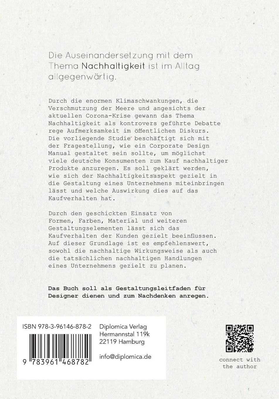 Rückseite: 9783961468782 | Nachhaltiges Design in Deutschland. Wie man gezielt die deutsche...