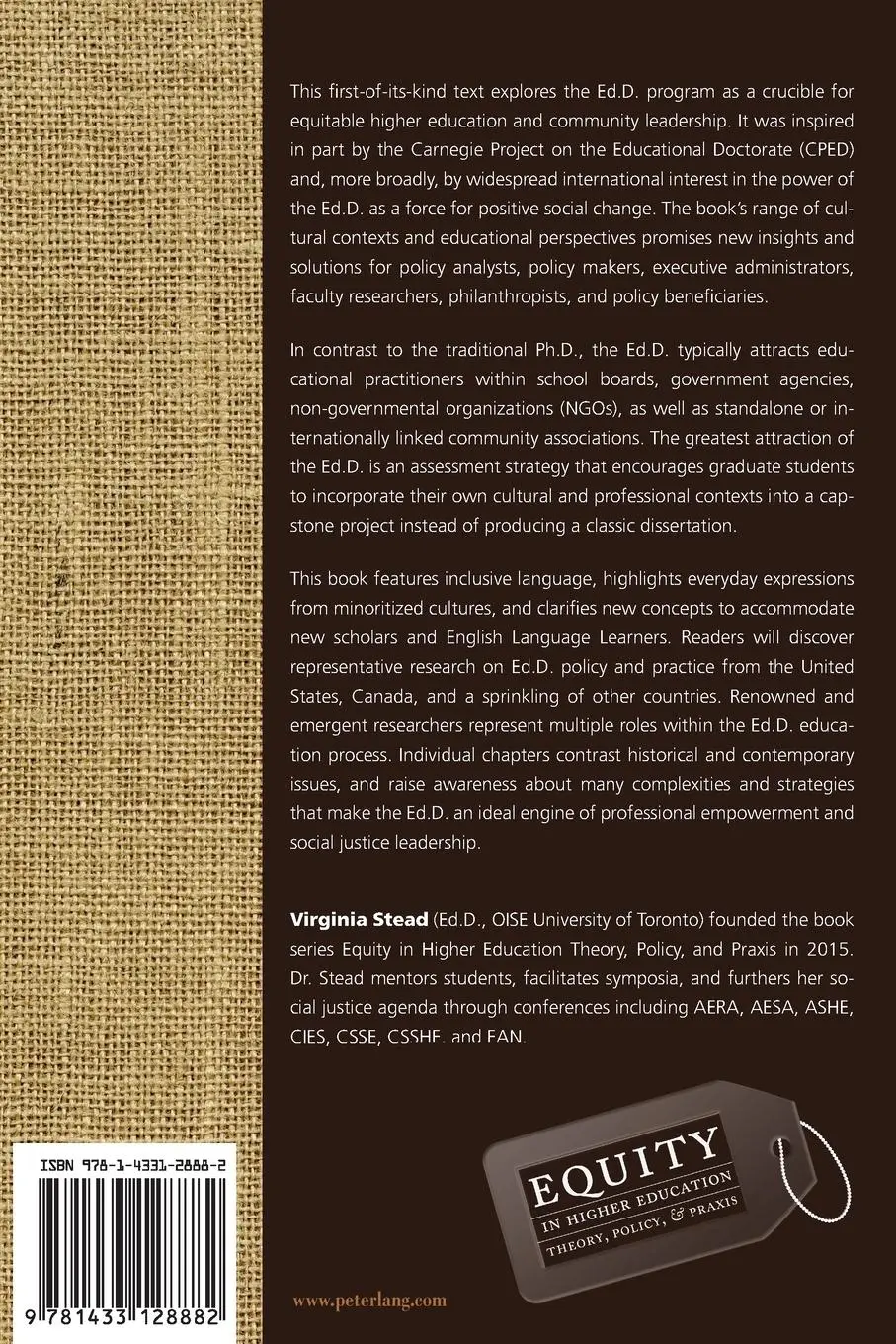 Rückseite: 9781433128882 | The Education Doctorate (Ed.D.) | Virginia Stead | Taschenbuch | 2015