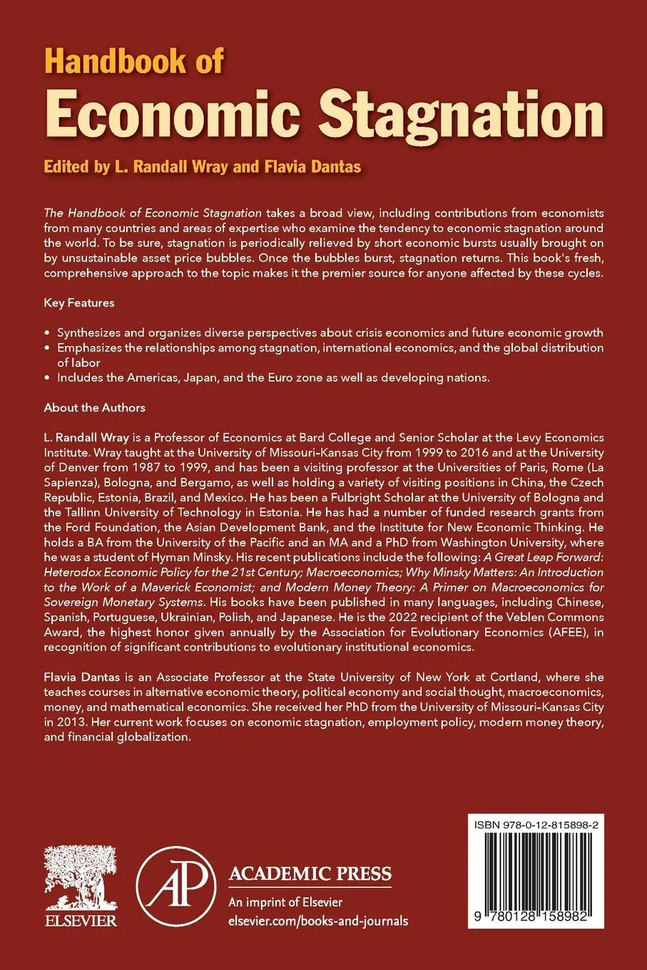 Rückseite: 9780128158982 | Handbook of Economic Stagnation | Flavia Dantas (u. a.) | Taschenbuch