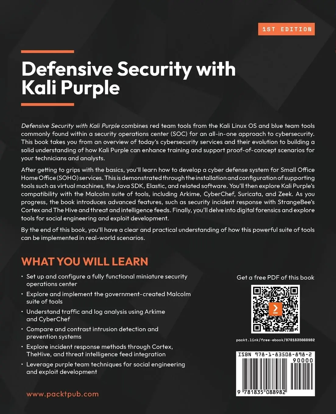 Rückseite: 9781835088982 | Defensive Security with Kali Purple | Karl Lane | Taschenbuch | 2024