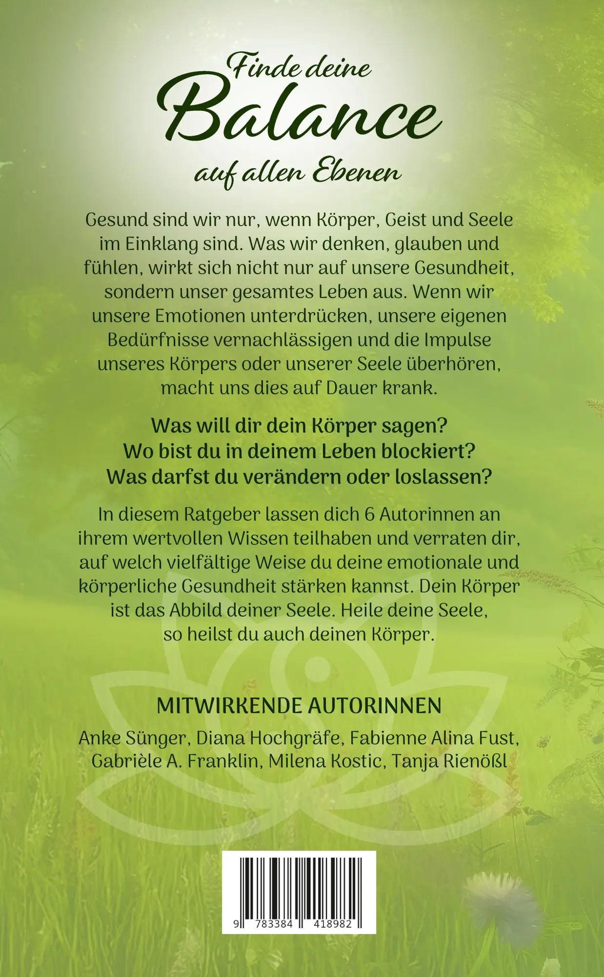Rückseite: 9783384418982 | Harmonie für Körper &amp; Seele - Finde deine Balance auf allen Ebenen