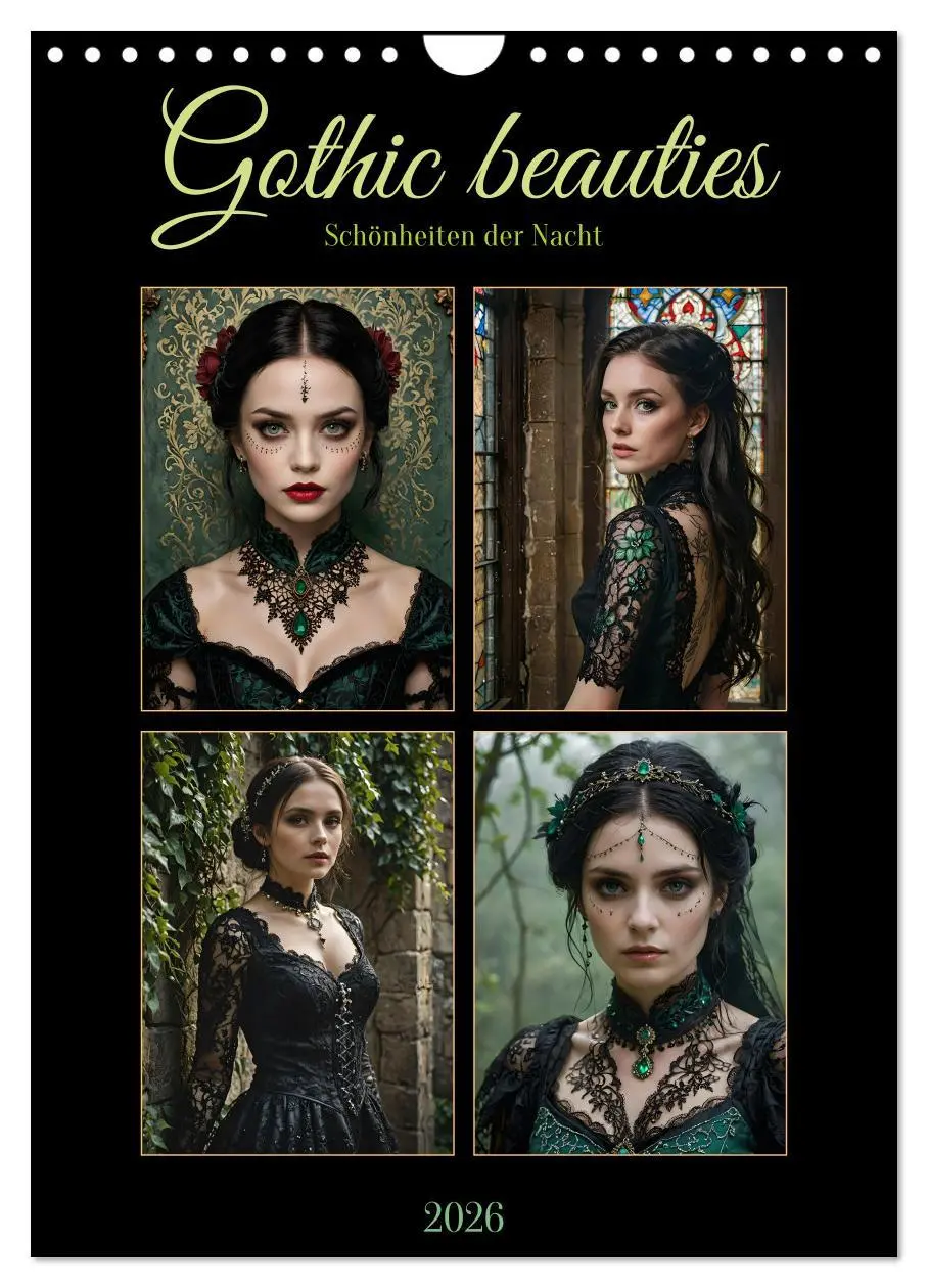 Cover: 9783516248982 | Gothic beauties - Schönheiten der Nacht (Wandkalender 2026 DIN A4...