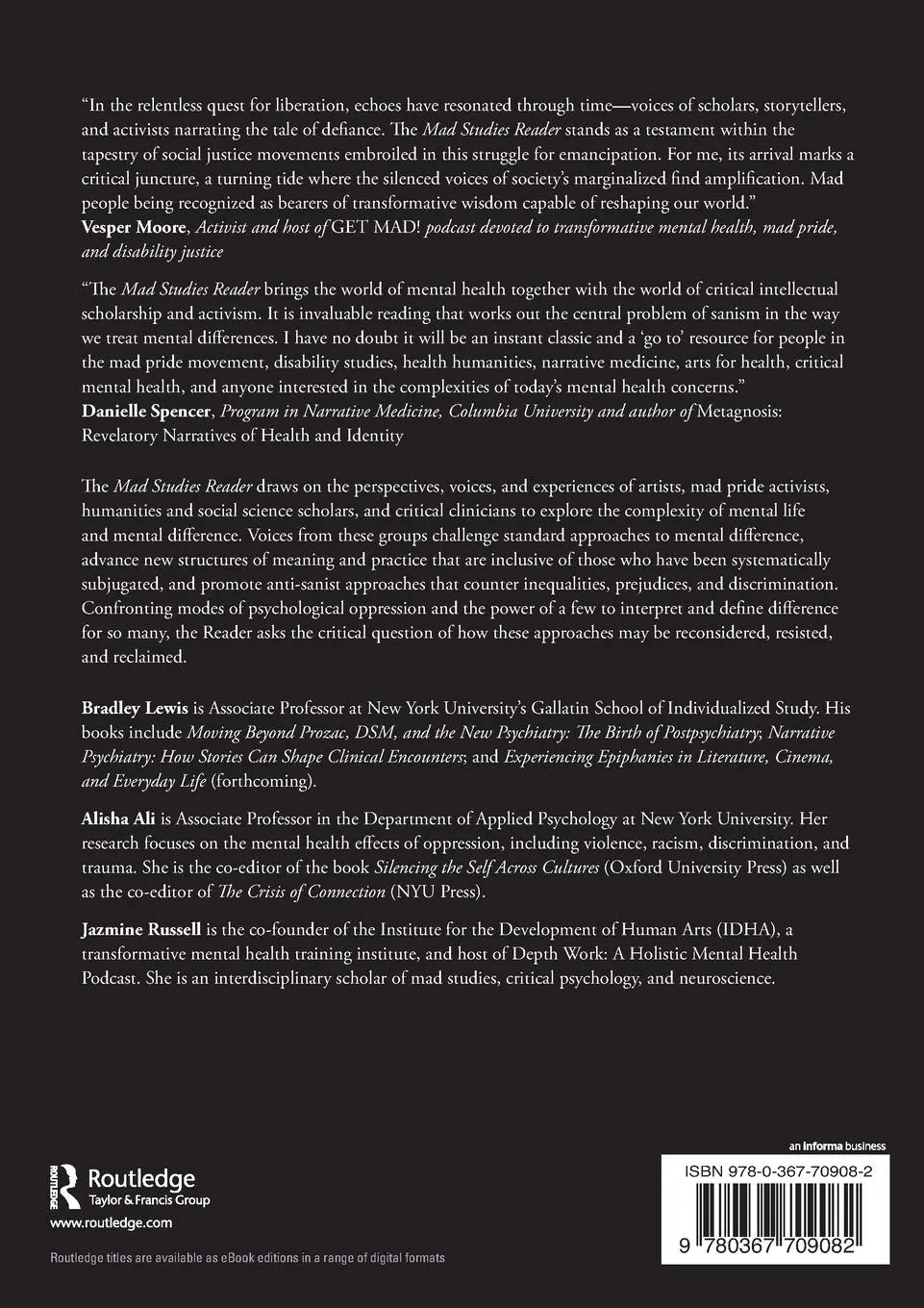 Rückseite: 9780367709082 | Mad Studies Reader | Interdisciplinary Innovations in Mental Health
