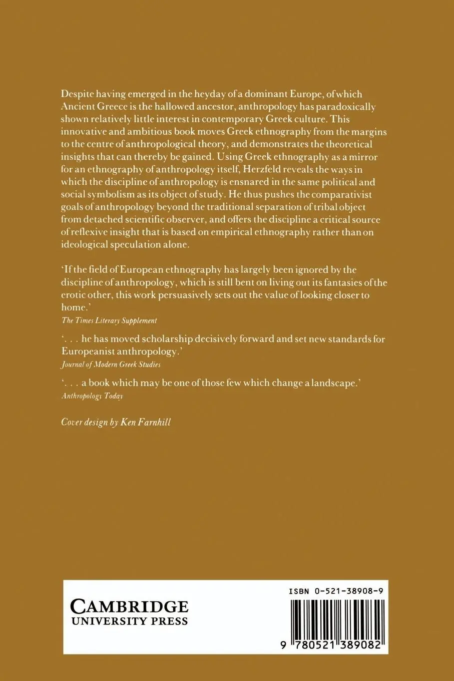 Rückseite: 9780521389082 | Anthropology Through the Looking-Glass | Michael Herzfeld | Buch