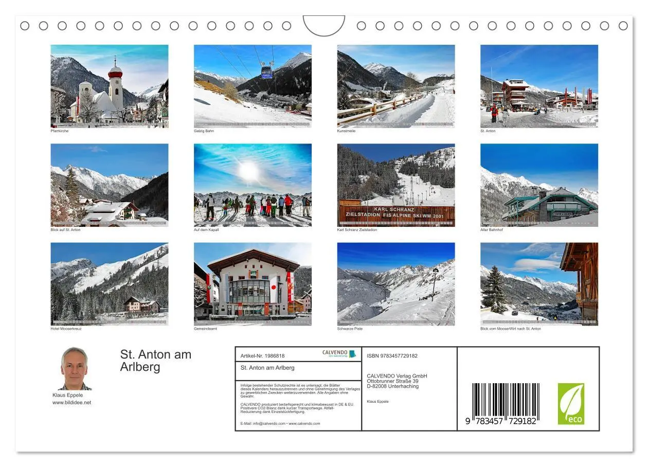 Bild: 9783457729182 | St. Anton am Arlberg (Wandkalender 2026 DIN A4 quer), CALVENDO...