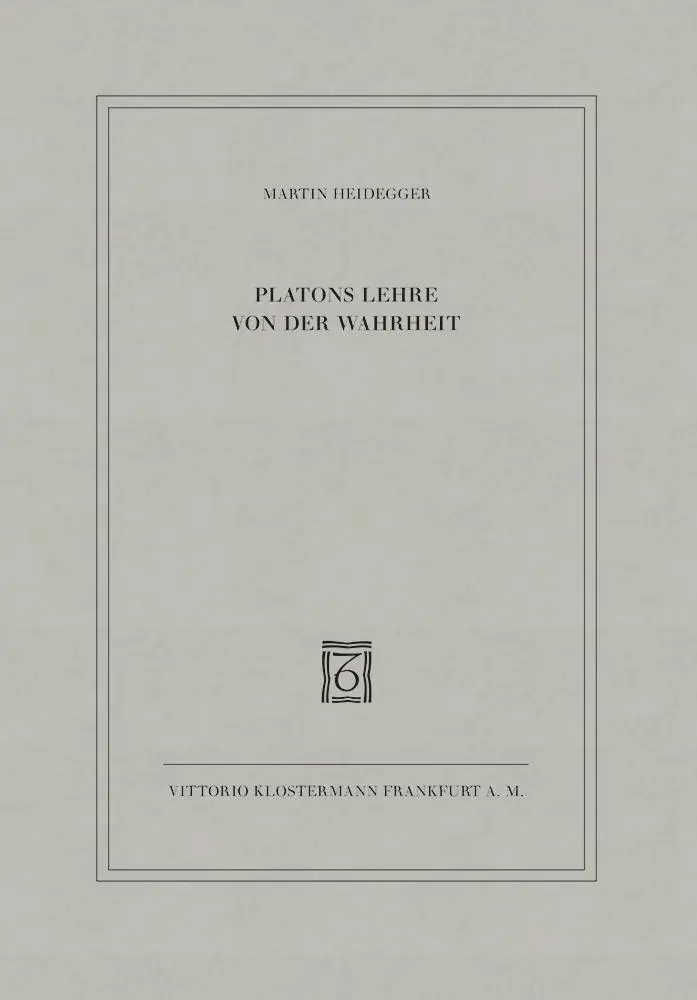 Cover: 9783465029182 | Platons Lehre von der Wahrheit | Martin Heidegger | Taschenbuch | 1997