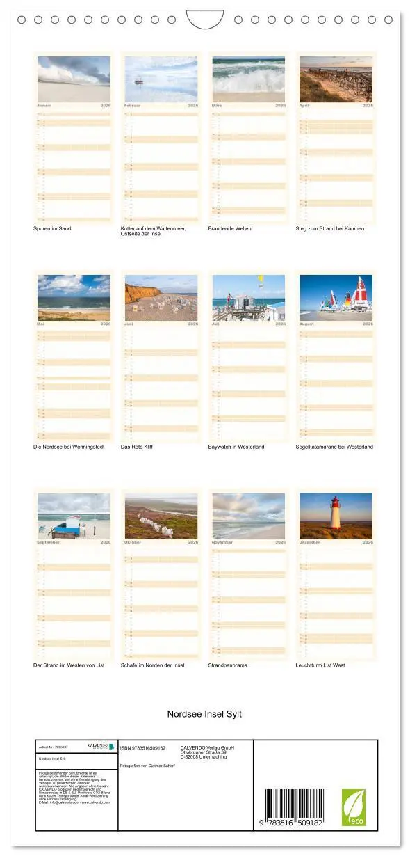 Bild: 9783516509182 | Familienplaner 2026 - Nordsee Insel Sylt mit 5 Spalten...