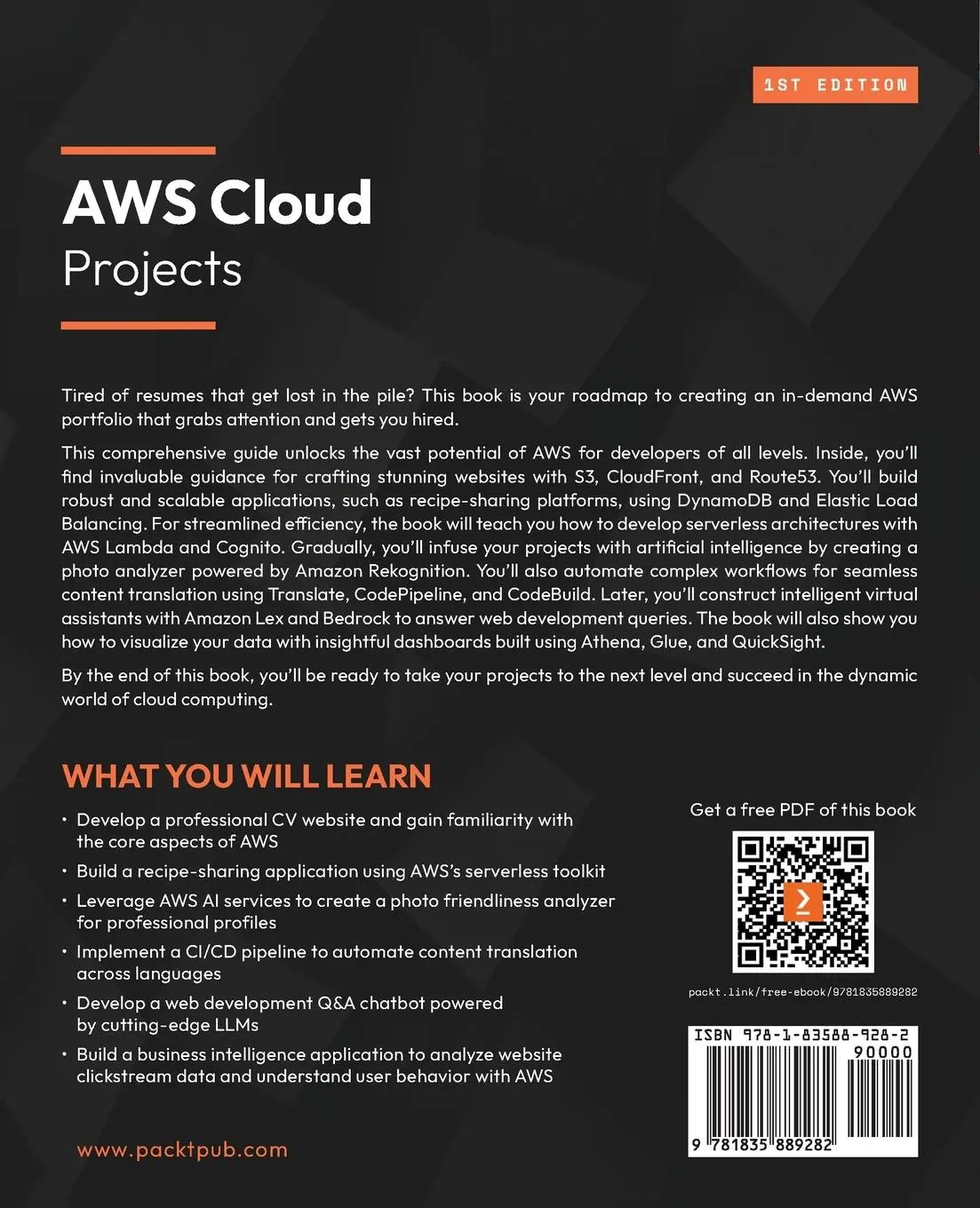 Rückseite: 9781835889282 | AWS Cloud Projects | Ivo Pinto (u. a.) | Taschenbuch | Englisch | 2024