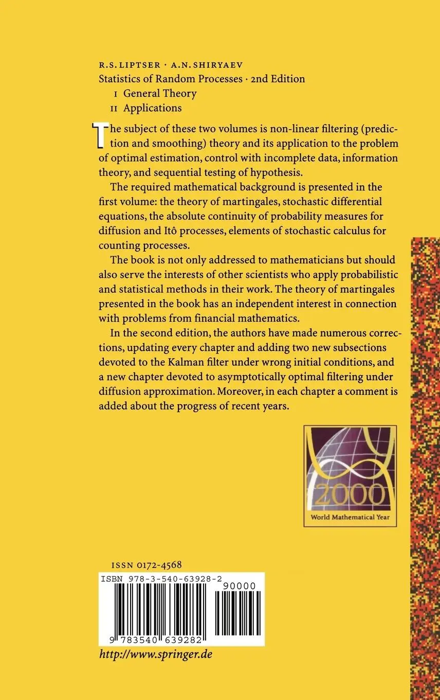 Rückseite: 9783540639282 | Statistics of Random Processes II | Applications | Liptser (u. a.)