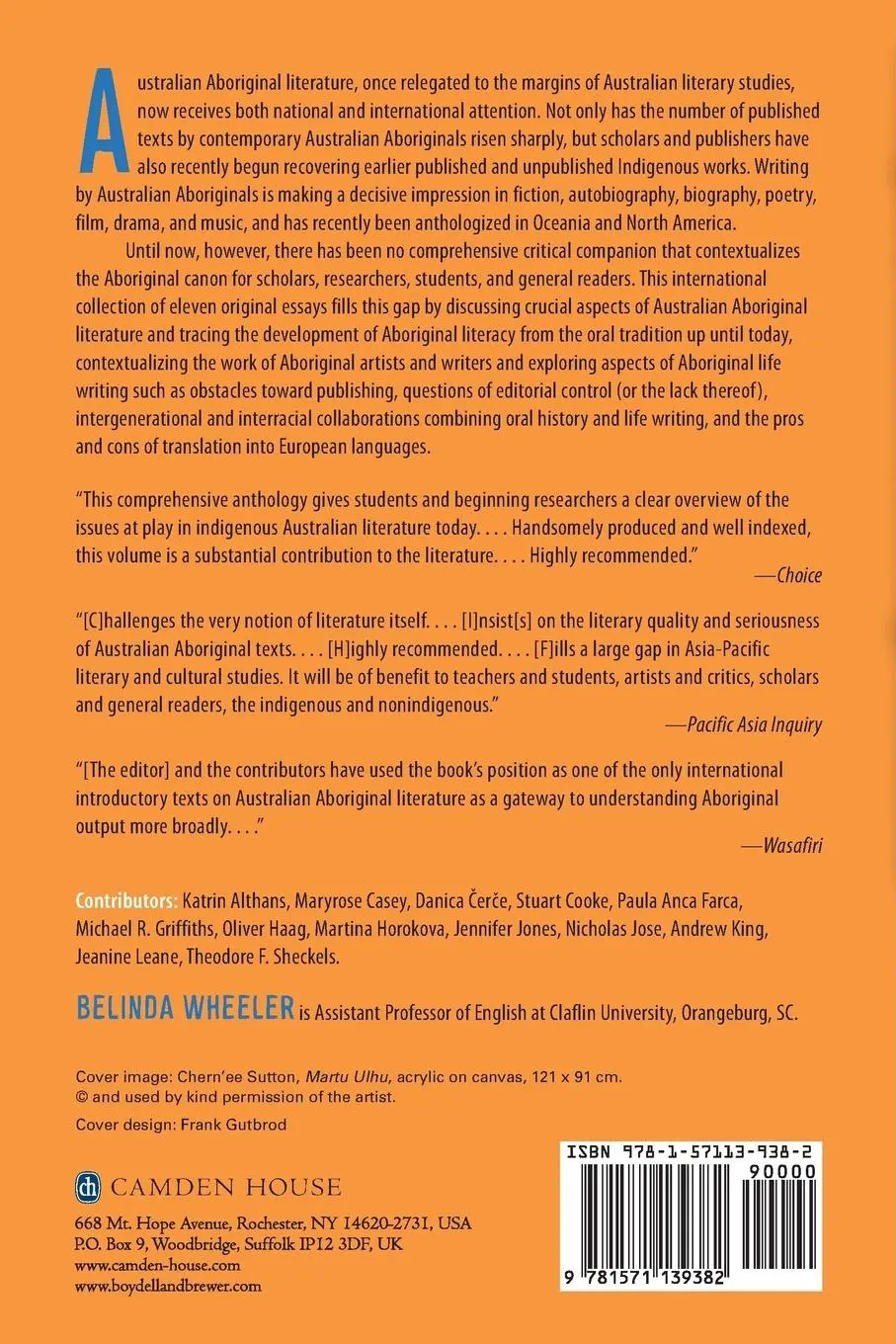 Rückseite: 9781571139382 | A Companion to Australian Aboriginal Literature | Belinda Wheeler