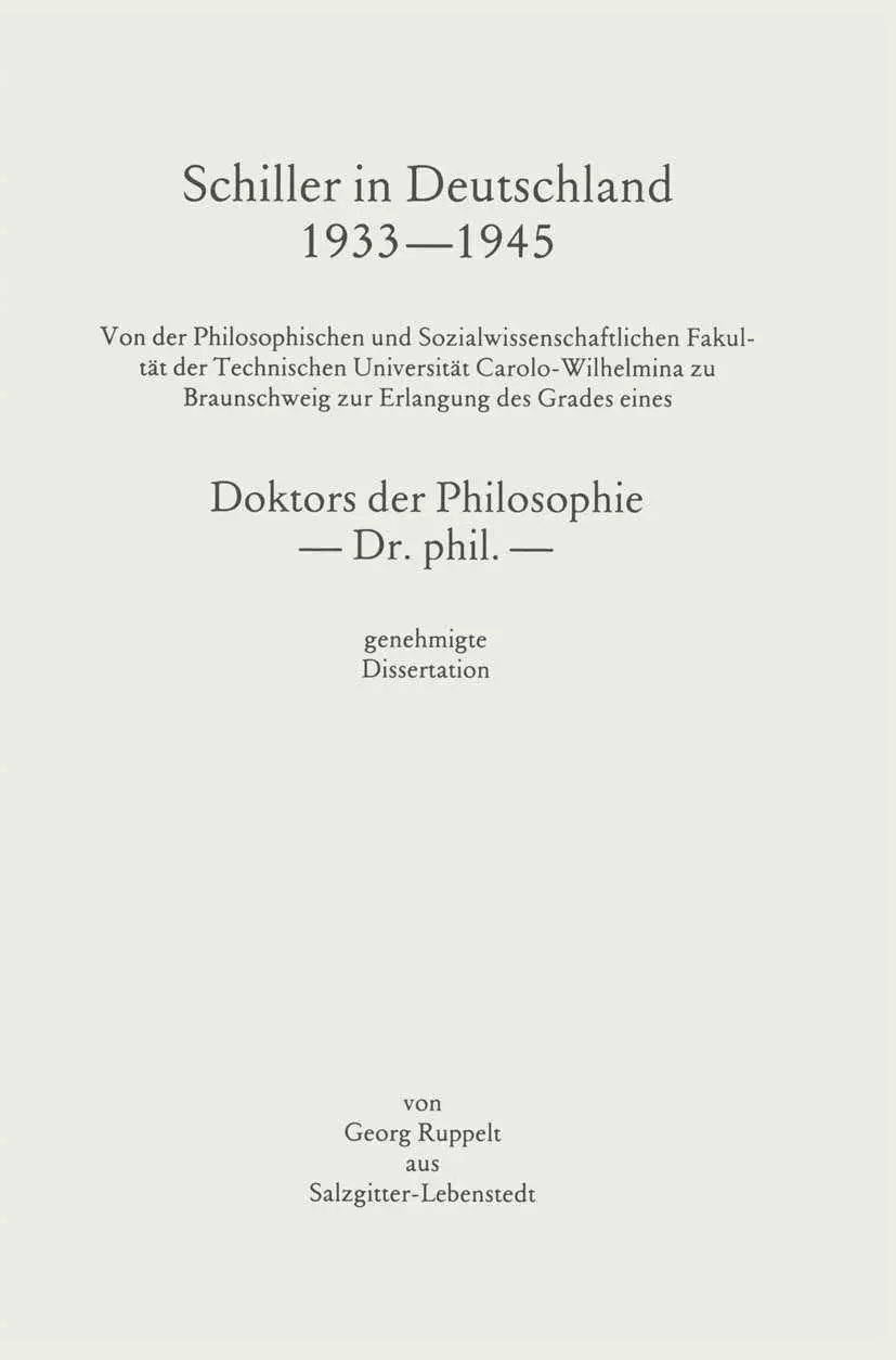 Schiller in Deutschland 1933-1945