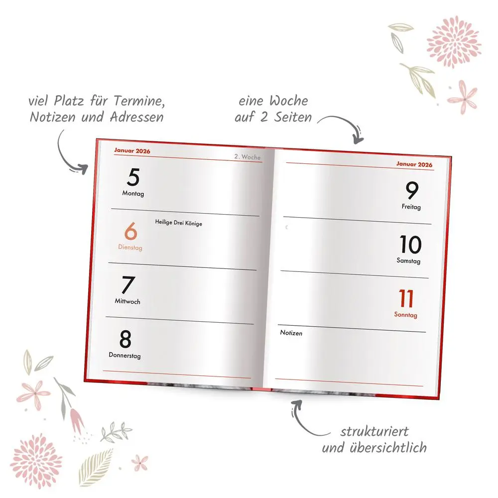 Bild: 4251901509482 | Trötsch Taschenkalender A7 Katze 2026 | Mini-Terminkalender | KG