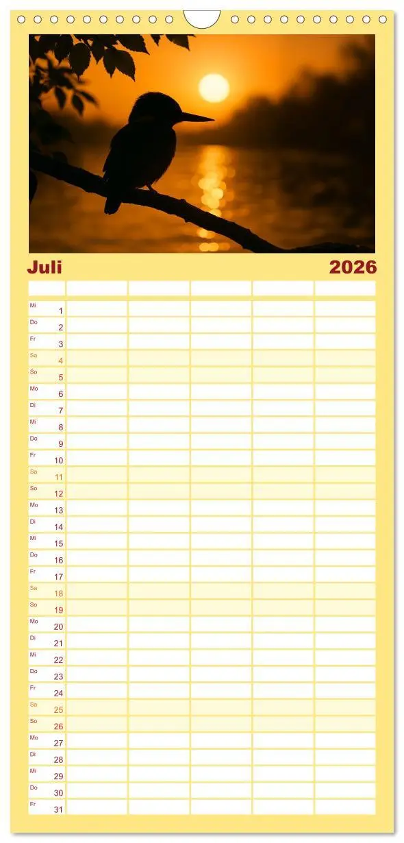 Bild: 9783516649482 | Familienplaner 2026 - Eisvogelträume am Wasser mit 5 Spalten...