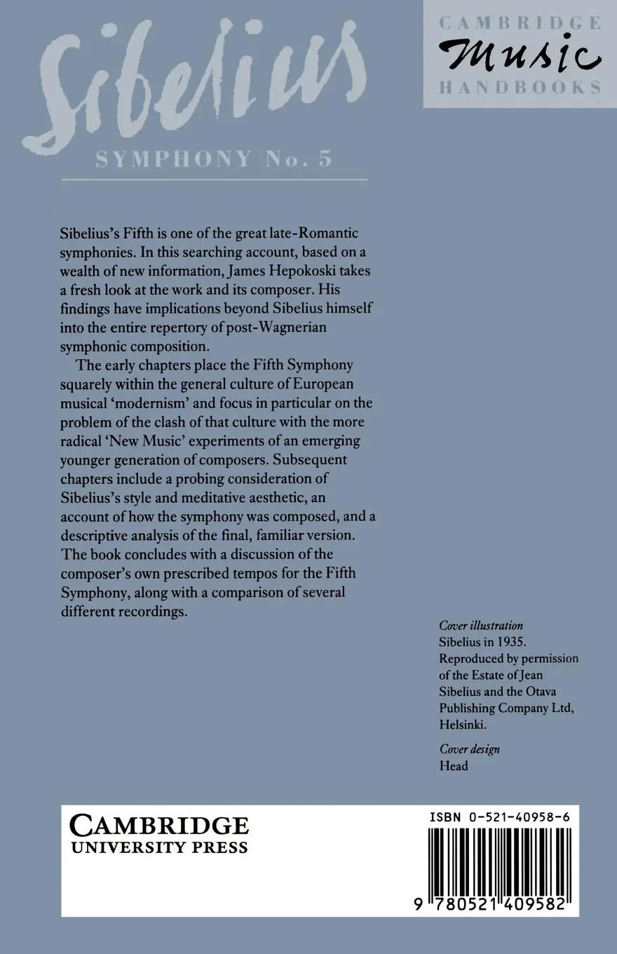 Rückseite: 9780521409582 | Sibelius | Symphony No. 5 | James A. Hepokoski (u. a.) | Taschenbuch