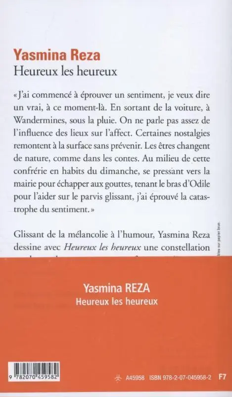 Rückseite: 9782070459582 | Heureux les heureux | Yasmina Reza | Taschenbuch | 174 S. | 2014