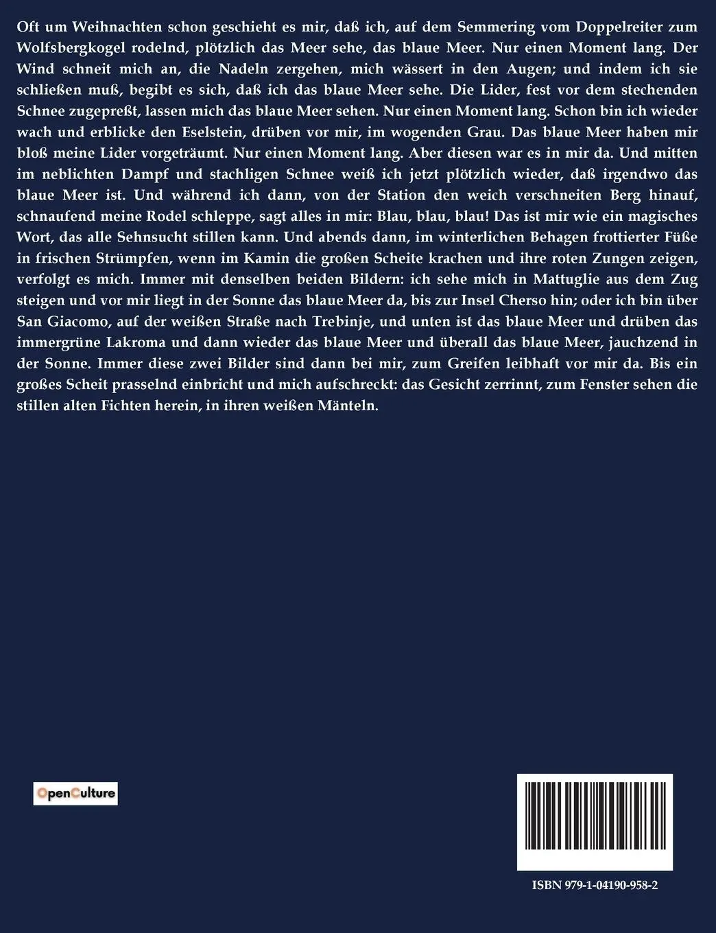 Rückseite: 9791041909582 | Dalmatinische Reise | Hermann Bahr | Taschenbuch | 88 S. | Deutsch