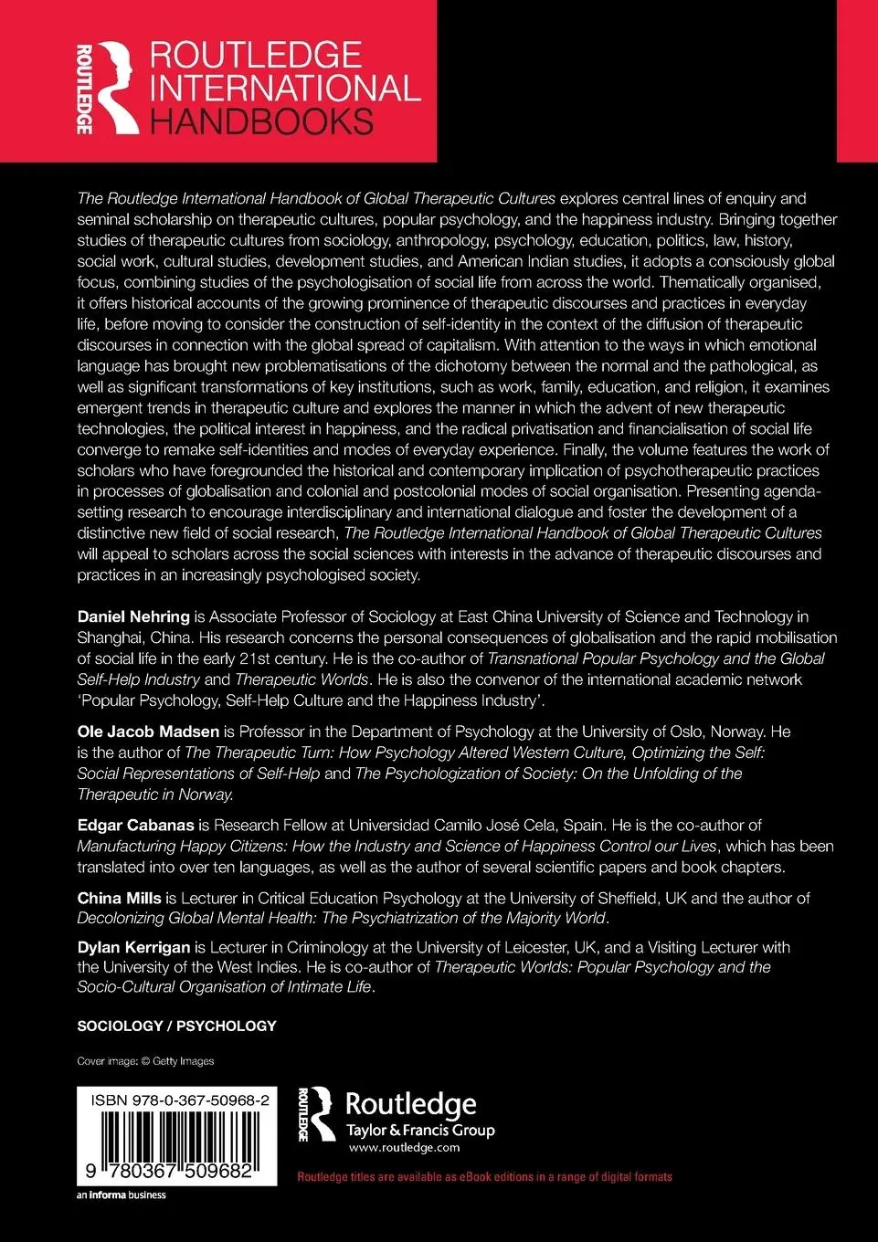 Rückseite: 9780367509682 | The Routledge International Handbook of Global Therapeutic Cultures