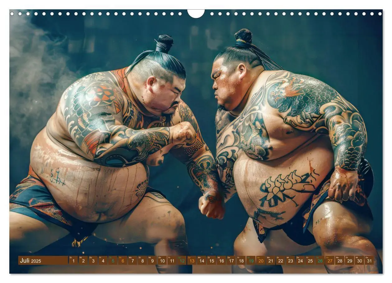 Bild: 9783383809682 | Sumo - Japans schwere Ringer (Wandkalender 2025 DIN A3 quer),...