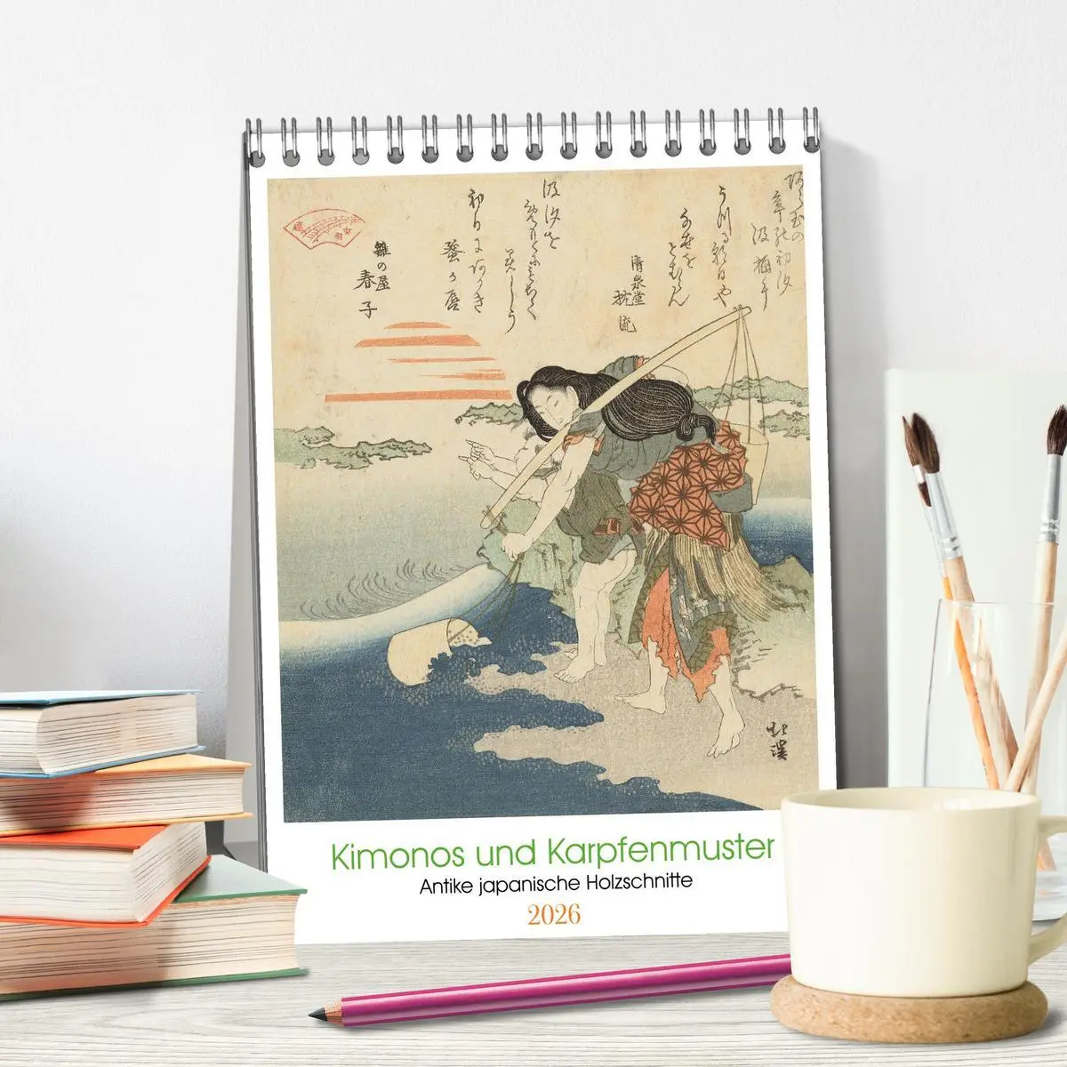 Bild: 9783516319682 | Kimonos und Karpfenmuster (Tischkalender 2026 DIN A5 hoch),...
