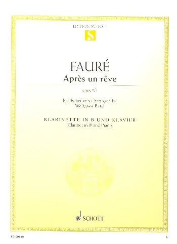 Cover: 9790001189682 | Après un rêve op. 7/1 für Klarinette in B und Klavier | Fauré | Buch