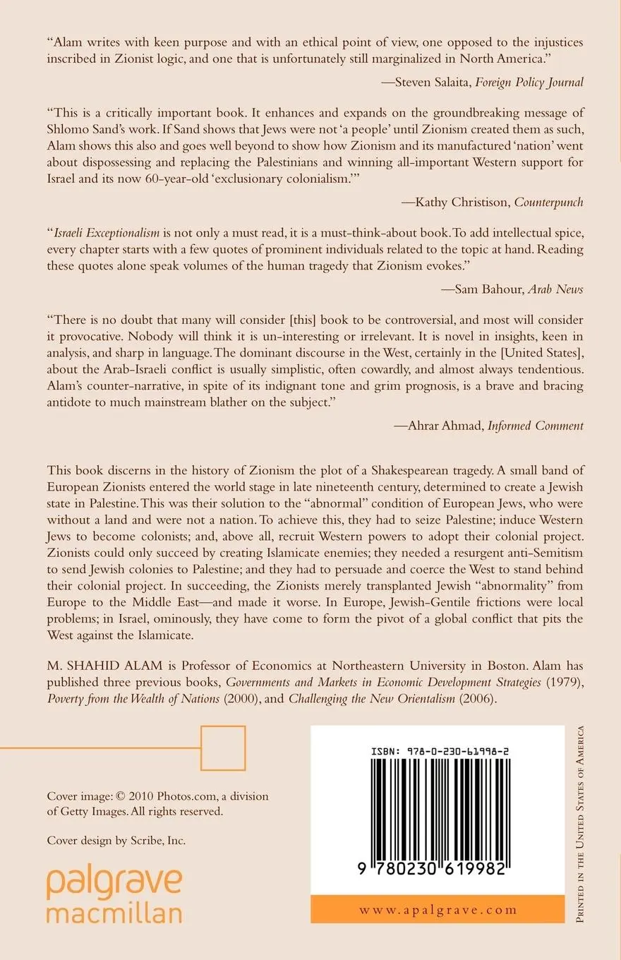 Rückseite: 9780230619982 | Israeli Exceptionalism | The Destabilizing Logic of Zionism | M. Alam
