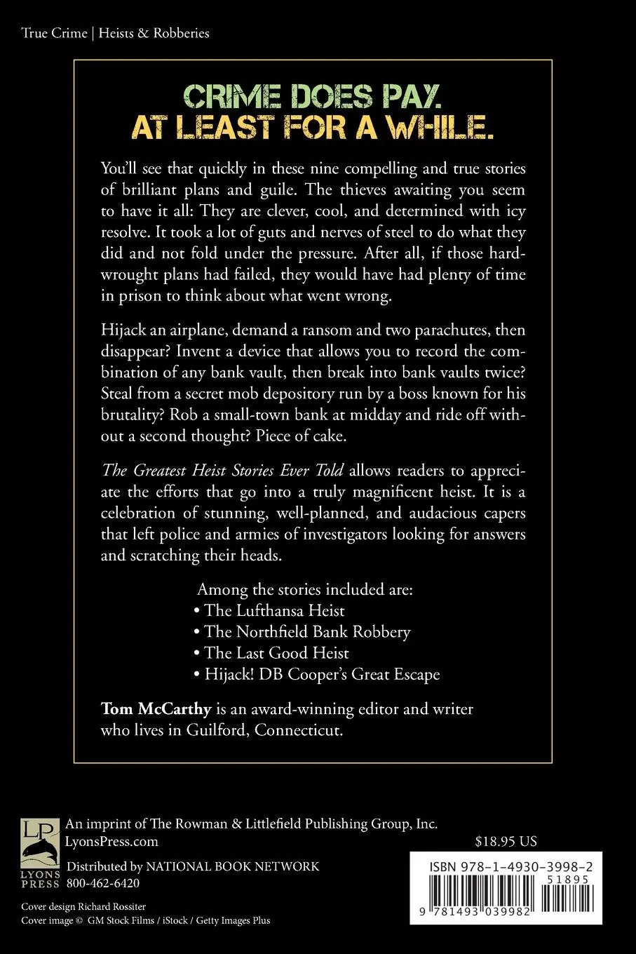 Rückseite: 9781493039982 | The Greatest Heist Stories Ever Told | Tom McCarthy | Taschenbuch