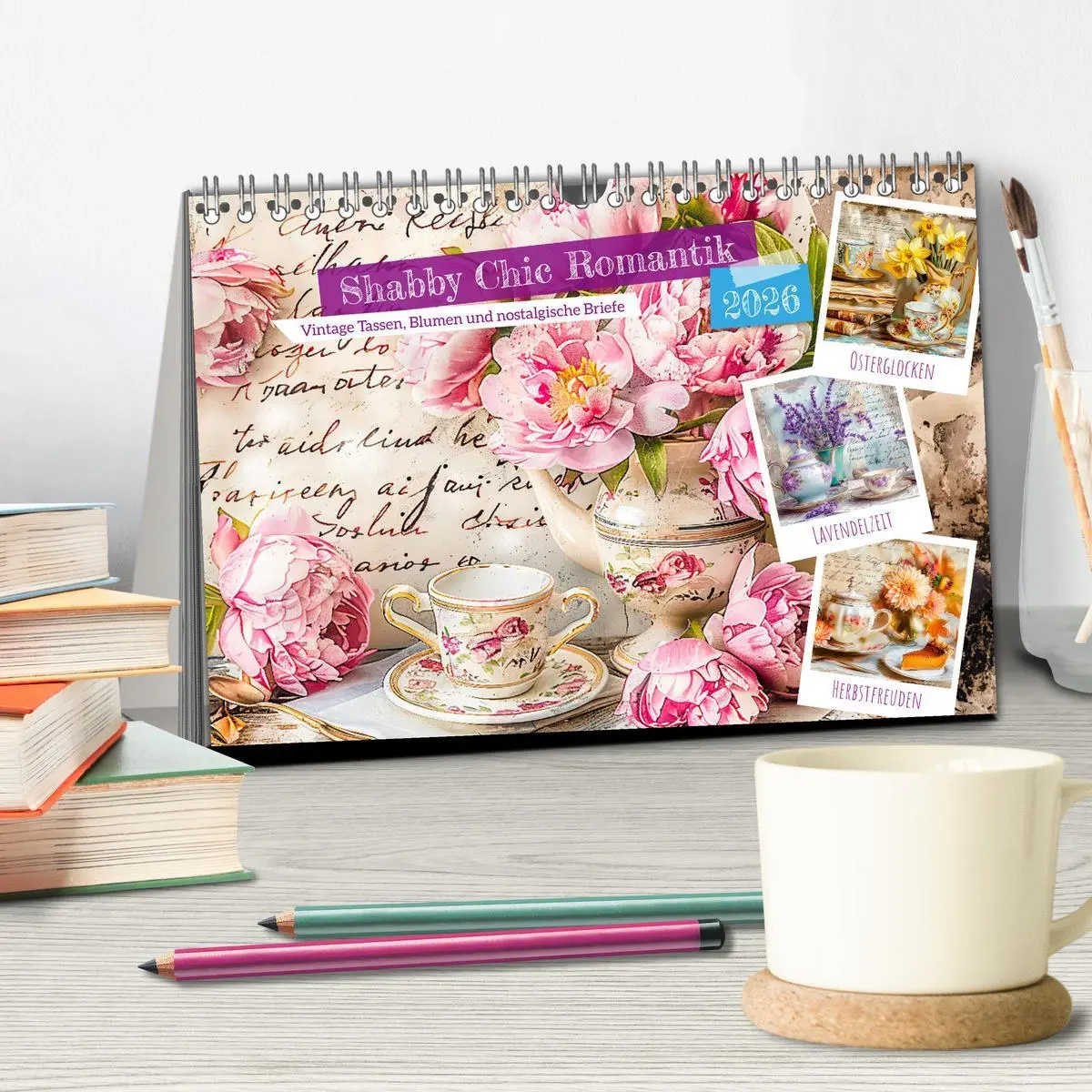 Bild: 9783457369982 | Shabby Chic Romantik - Vintage Tassen, Blumen und nostalgische...