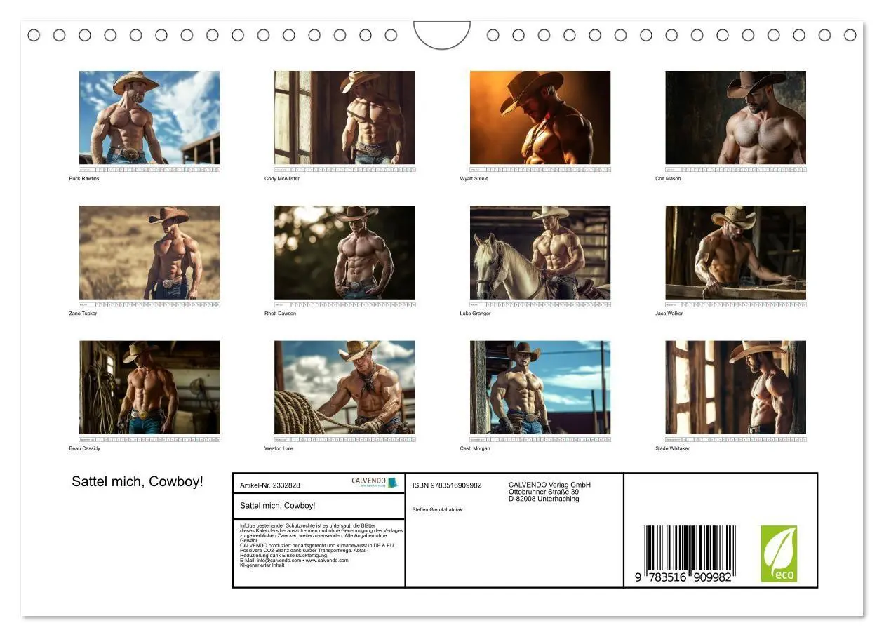 Bild: 9783516909982 | Sattel mich, Cowboy! (Wandkalender 2027 DIN A4 quer), CALVENDO...