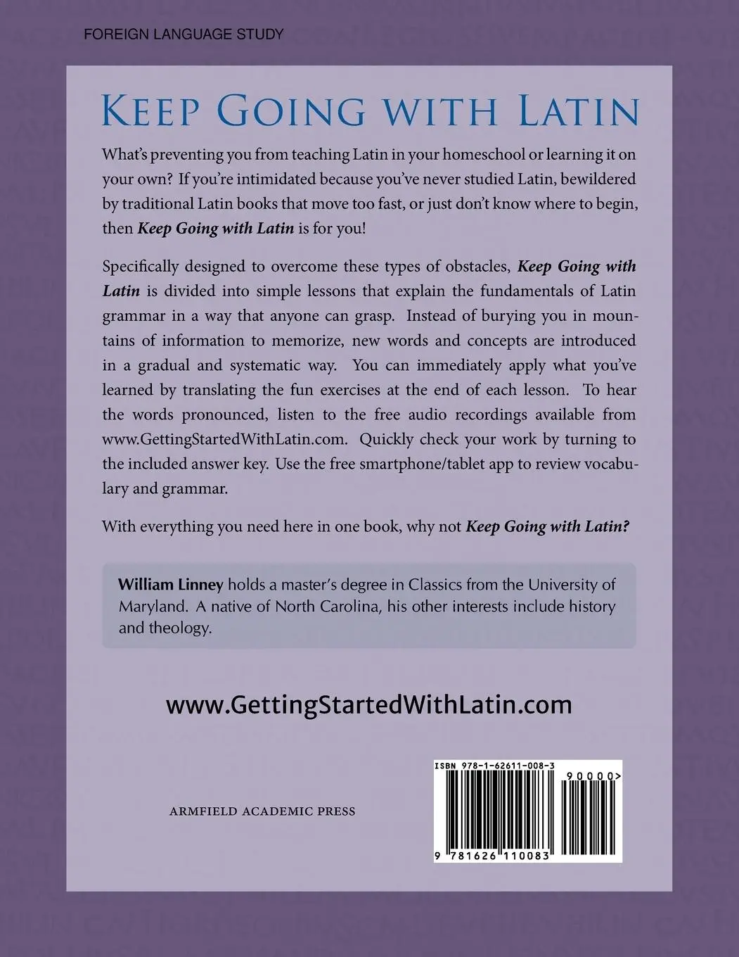 Rückseite: 9781626110083 | Keep Going with Latin | William Ernest Linney | Taschenbuch | Englisch