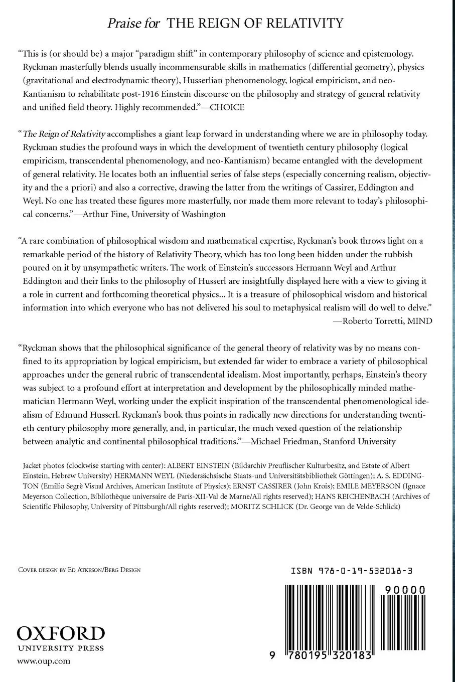 Rückseite: 9780195320183 | The Reign of Relativity | Philosophy in Physics 1915-1925 | Ryckman