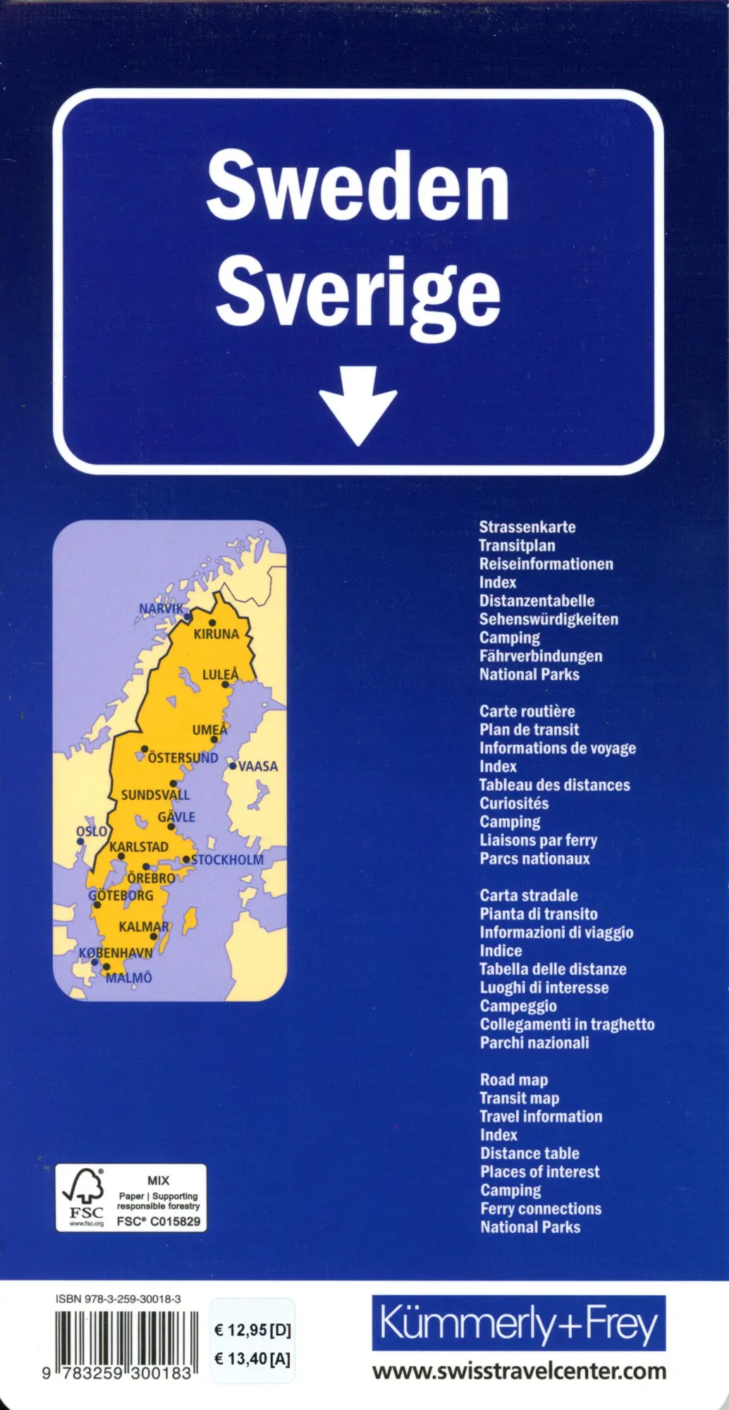 Bild: 9783259300183 | Kümmerly+Frey Strassenkarte Schweden 1:750.000 | (Land-)Karte | 2025