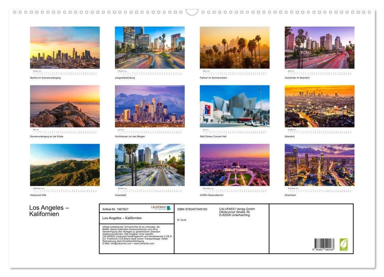Bild: 9783457540183 | Los Angeles - Kalifornien (Wandkalender 2026 DIN A2 quer), CALVENDO...