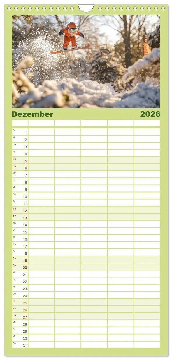 Bild: 9783516490183 | Familienplaner 2026 - Sportliche Gartenzwerge mit 5 Spalten...