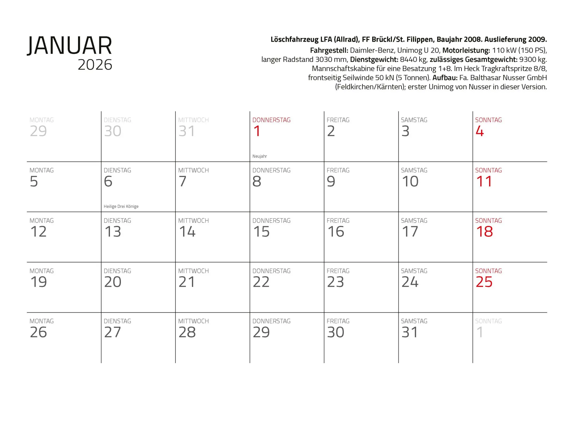 Bild: 9783690190183 | Kalender Feuerwehr 2026 Eintragkalender | Wandkalender | Profeld