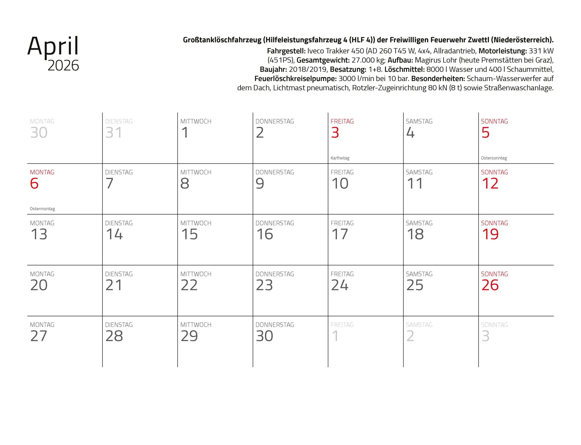 Bild: 9783690190183 | Kalender Feuerwehr 2026 Eintragkalender | Wandkalender | Profeld