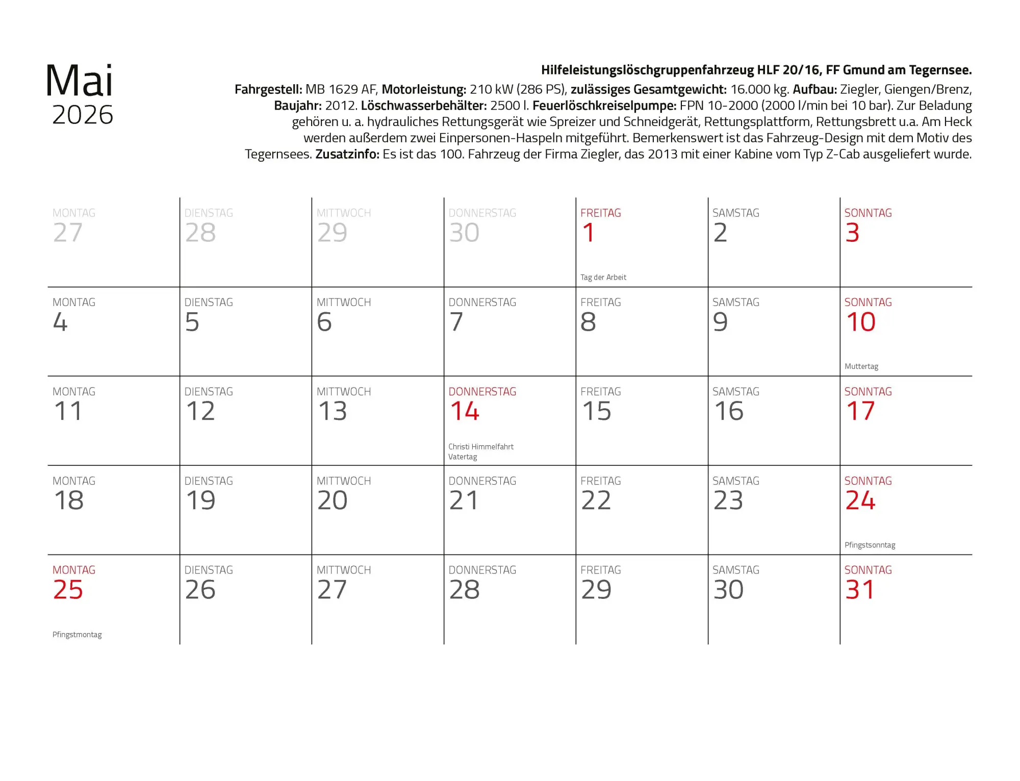 Bild: 9783690190183 | Kalender Feuerwehr 2026 Eintragkalender | Wandkalender | Profeld