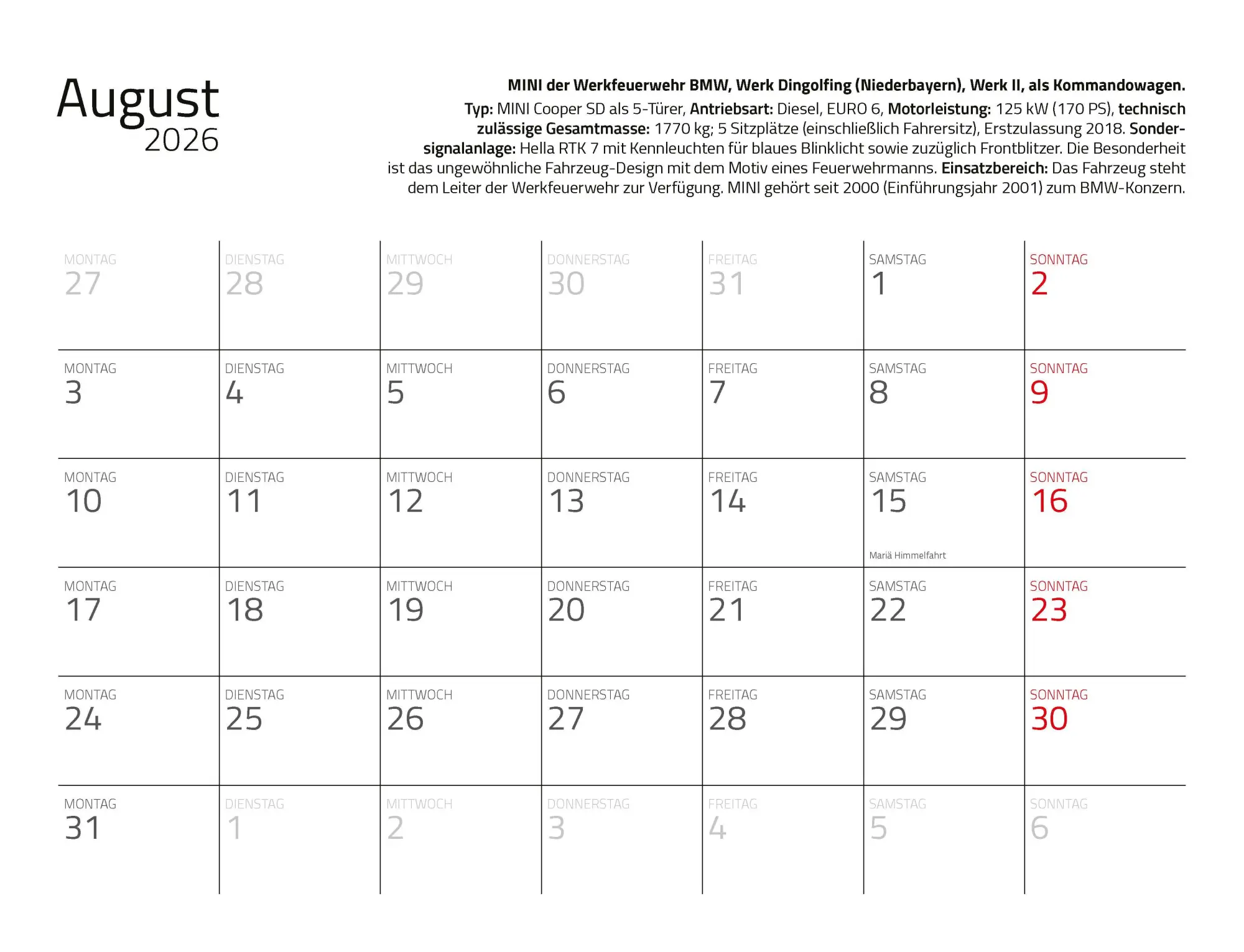 Bild: 9783690190183 | Kalender Feuerwehr 2026 Eintragkalender | Wandkalender | Profeld