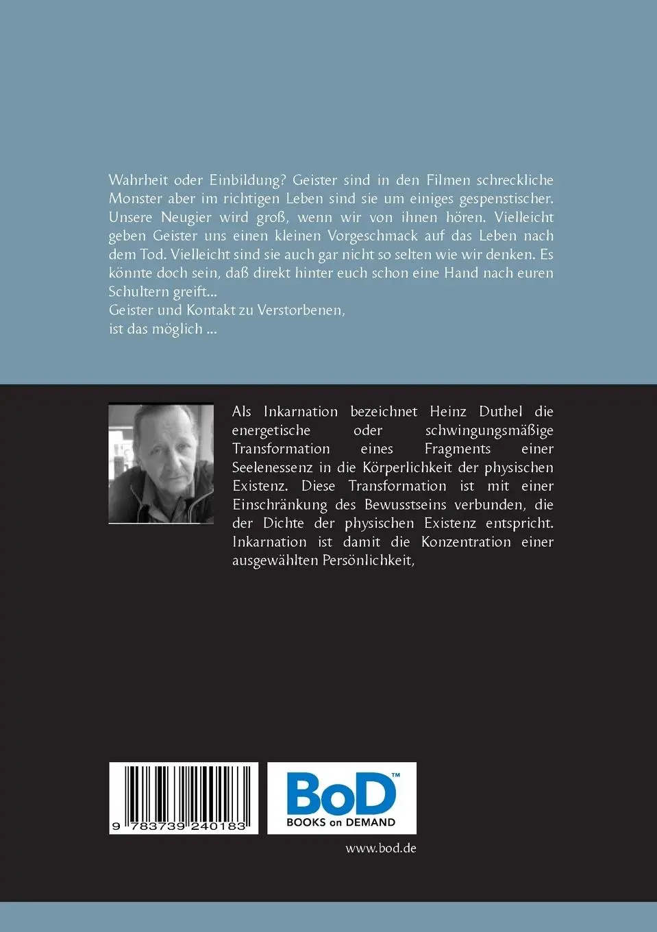 Rückseite: 9783739240183 | Parapsychologie | Heinz Duthel | Taschenbuch | 92 S. | Deutsch | 2016